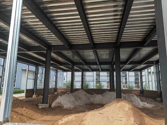 Double Storey Q235B Q345B Metal  Steel Prefab Buildings Anti Corrosion