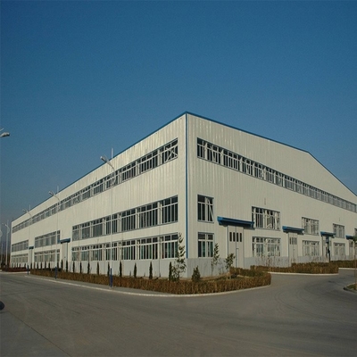 Painted Hot Dip Galvanized Steel Frame Workshop With Versatile Sandwich Panel Door
