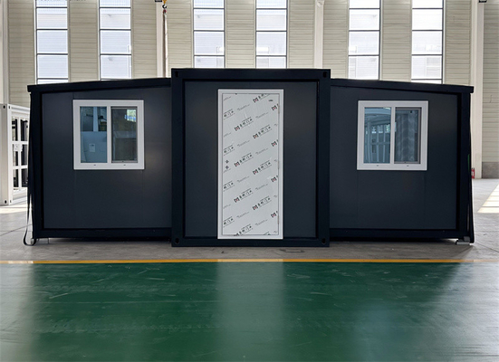 20-foot gray expanded container house with steel door for hotel