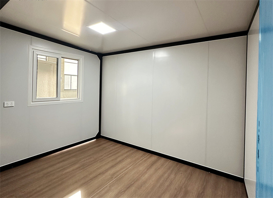 20ft brown expanded container house with glass curtain wall