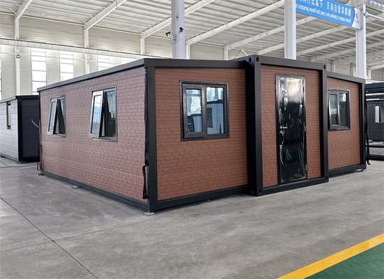 20-foot red brick pattern expansion container house