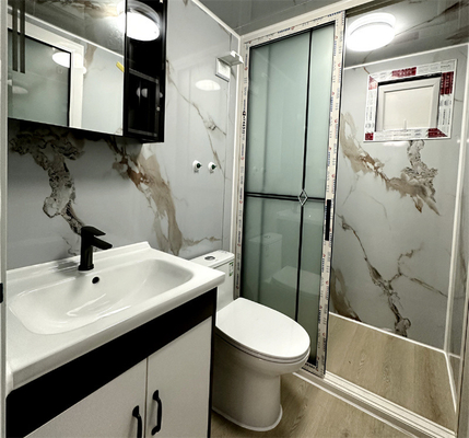 20-foot ivory white expanded container house with bathroom
