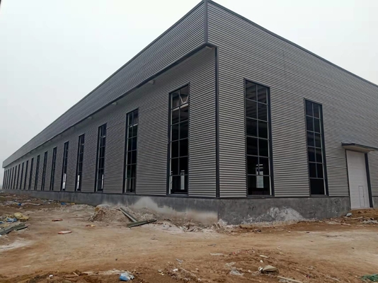 Hot Rolled Steel Structure Workshop Metal Louver Pre Manufactured Warehouse