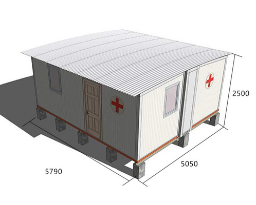 Customized Q355 H Beam Steel Frame Hospital 0.376mm THC Sheet Prefab Barn Homes