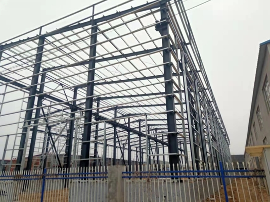 Bolt Connection Large Span Prefabricated Steel Structure Workshop With Sandwich Panel
